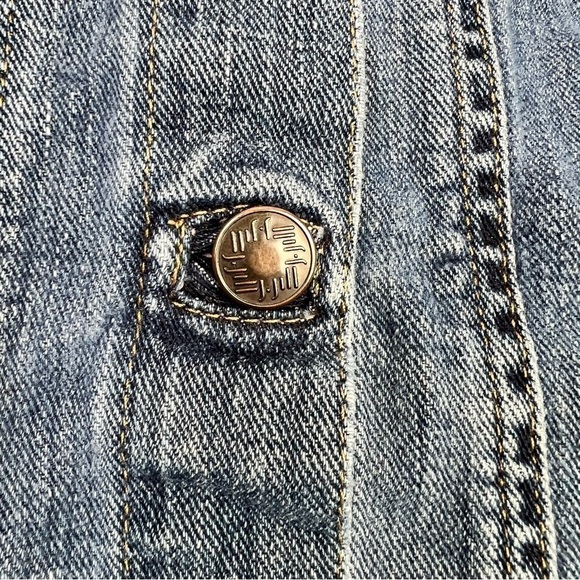 J. Jill Denim Trucker Jacket Womens Small Medium Wash Blue Jean 90's Pockets - Picture 3 of 9